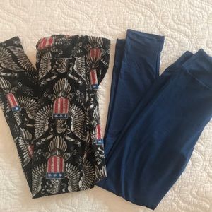 Pair of Lularoe Tween Leggings- Rare Eagles